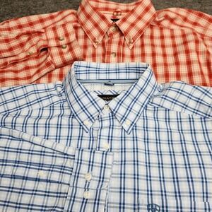 Ariat Pro Series Mens Long Sleeve Button Down Shirt Large Lot 2 Cowboy Western